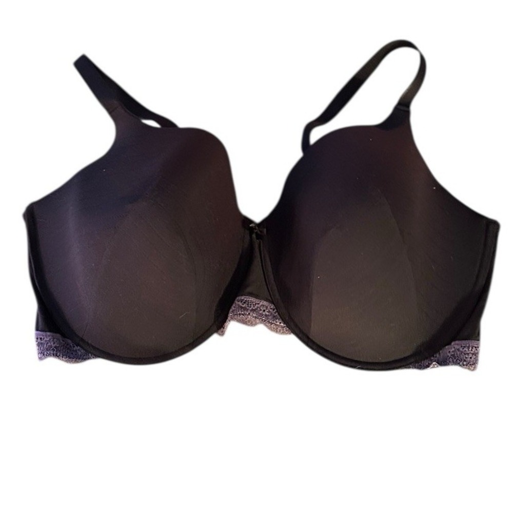 Adore Me 07585 Annabelle Lined‎ Full Coverage Bra Underwire 46DDD Black Purple